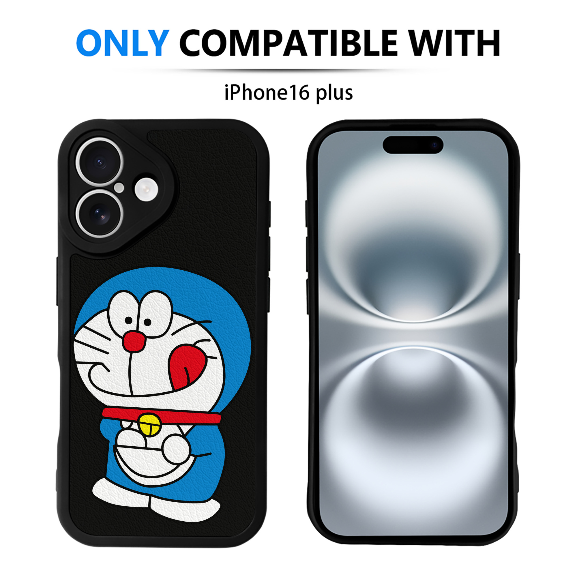 （画像用） ドラえもん Doraemon 【iPhone 16シリーズ対応】シリコンスマホケース（レザー調） 材質：シリコン